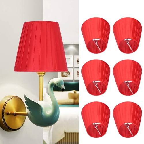Beufee 6Pcs Red Wall Lamp Shade - Image 3