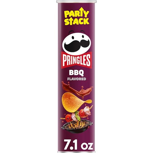 Pringles Potato Crisps Chips, Lunch Snacks, On-The-Go Snacks, Party Stack, BBQ, 7.1oz Can (1 Can)