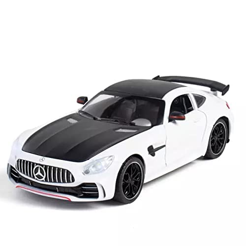 Image of Metal Pull Back Diecast Car 1:24 Big Mercedes Benz Amg Gtr Pull Back Car Model With Sound Light Boys Gifts Toys For Kids?Pack Of 1?,Multicolor