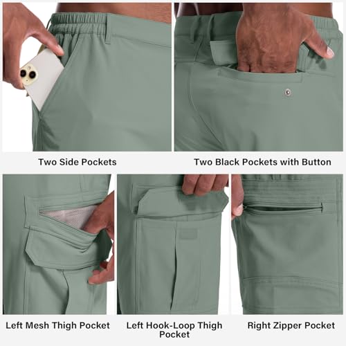 Image of Jessie Kidden Mens Cargo Shorts Expandable Waist Quick Dry Hiking Shorts