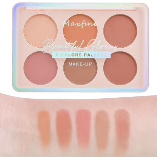Highlighter Powder Palette, Makeup Palette Facial Bronzers Illuminator Palette Highlighter Baked Waterproof Long Lasting Brilliant Lighten Skin Color-LightPink