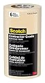 Scotch Painter's Tape Contractor Grade Masking Tan, Tape for General Use, Multi-Surface Adhesive Tape, 1.41 Inches x 60.1 Yards, 6 Rolls