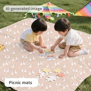 Image of Non-Slip Baby Splat Mat for Under High Chair(Goose, 43 inchx 43 inch)