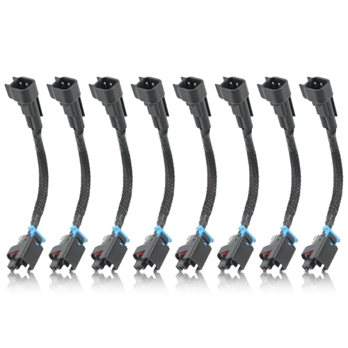 Carbhub 8Pcs Wire Harness Adapter Pigtails Fit for LS Gen 3 Tuck USACAR EV6 to Mini Delphi Multec 2 Fuel Injector, Connector, Lock, Seals, & Terminals WAINJ40