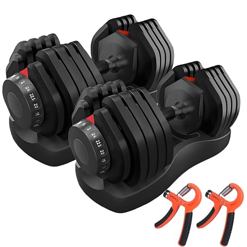 HAKENO 2x24kg Verstellbare Hanteln 15 in 1 Hantelset Einstellbare Platzsparende Hanteln, mit Hantelscheiben verstellbar