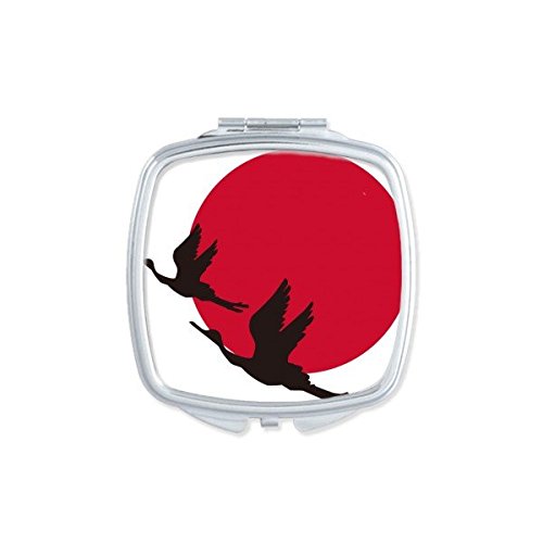 Miroir de poche compact carré oies japonaises fini le maquillage raté en déplacement