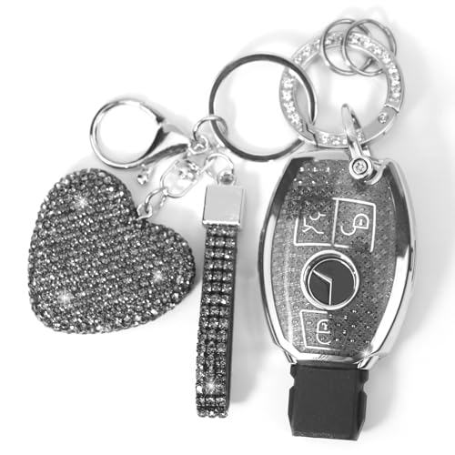YIKECASE Key Fob Cover with Diamond Keychain Car Key Holder