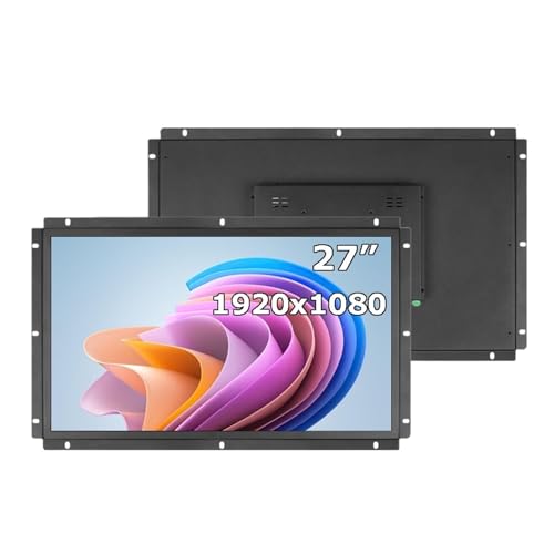 UMOBXKIFN Monitor touch screen capacitivo HD 1920x1080 da 27 pollici a telaio aperto for uso industriale/chiosco con interfaccia VGA for HDMI(Without Touch,UK Plug)