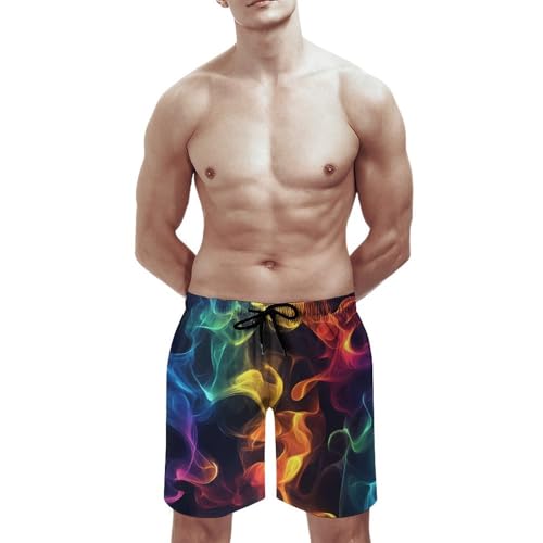 Fantasy Rainbow Smokes Mens Swim Trunks Quick Dry Beach Swimming Shorts with Mesh Lining and Pockets2