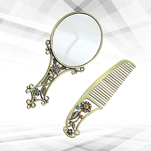 Set Vintage de Espejo y Peine para Maquillaje miniatura 5