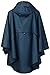 QZUnique Women's Waterproof Packable Rain Jacket Batwing-sleeved Poncho Raincoat,Blue,Onesize