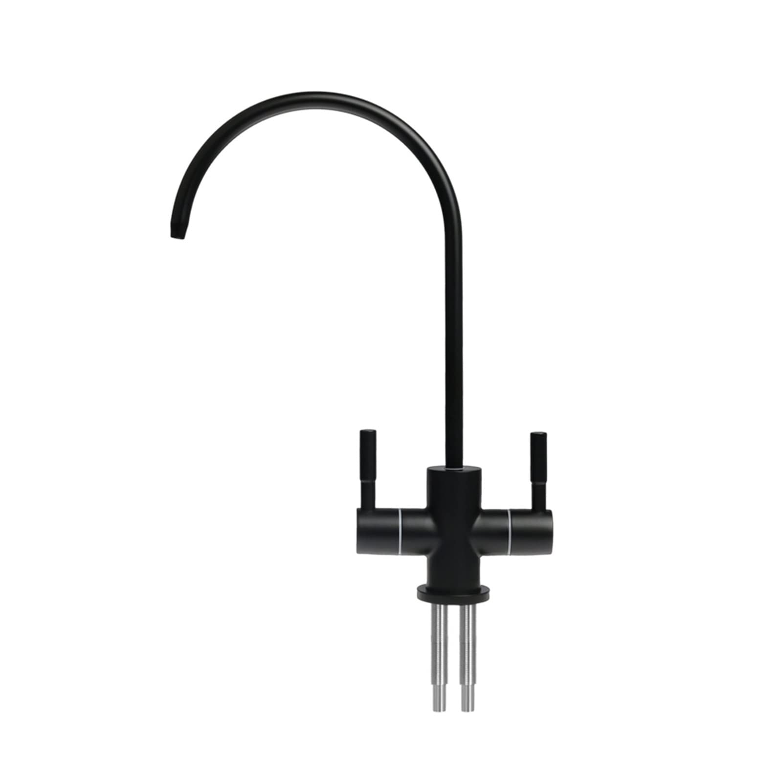Grifo de cocina negro de doble agujero de 1/4 pulgadas, filtro de agua de ósmosis inversa, fácil instalación, ideal para sistema de agua potable en el hogar, KF209