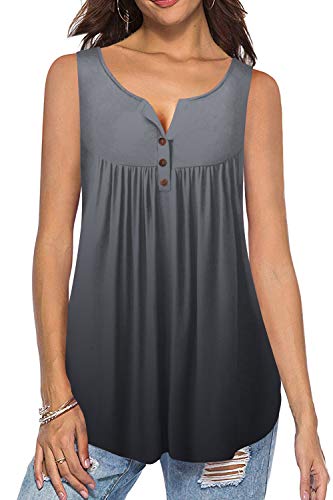 Body Suit Tops for Women Sleeveless Lightweight Button Up Cami Gray S