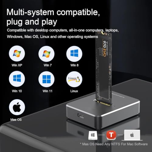 Adaptador M.2 NVME SATA SSD Caja Externa USB 3.1 miniatura 7