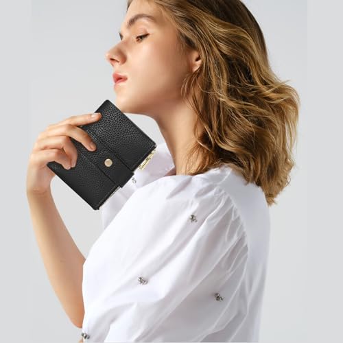 Image of GOIACII Small Wallet for Women with Double Zipper Pocket RFID Blocking Ladies Wallet Leather