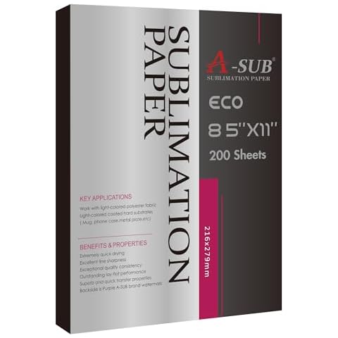 A-SUB Sublimation Paper 8.5x11 Inch-200 Sheets Cover