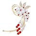 Fashion Gold-Tone Crystal Simulated Pearl Flower Cluster Ear Wrap Ear Cuff Women Earrings Left Side Red