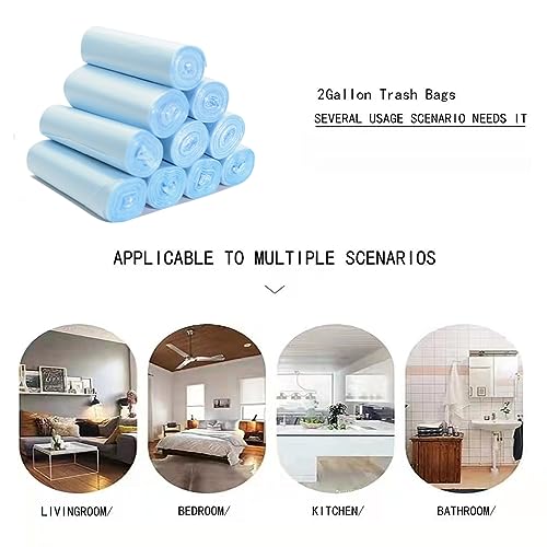 2.6 Gallon Trash Bags, 150 Count Small Trash Can Liners for Bathroom or Livingroom, Blue 2 Gallon Thickly Garbage Bags
