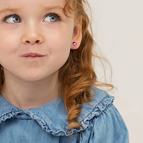 14k Yellow Gold Enamel Colorful Ladybug Screw Back Earrings for Toddlers & Young Girls - Ladybug Stud Earrings for Children with Safety Screw Back Locking - Kids Ladybug Earrings2