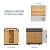 Backyard Discovery Lennon Outdoor Cube Sauna 4-6 Person, 9kW WiFi Electric Heater, Cedar Wood Home Sauna, Tempered Glass, Finnish Sauna Kit