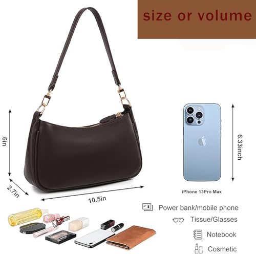 Image of Shoulder Bag for Women with 2 Removable Straps and Zipper Closure Crossbody Bags Clutch Tote HandBags Purses | with 2 Removable Straps