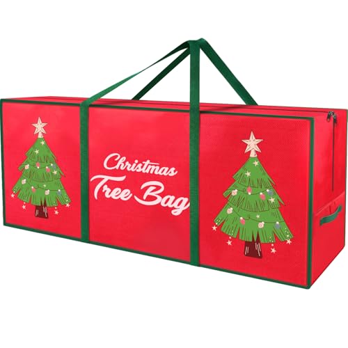 BlessedSeason Christmas Tree Storage Bag, Stores Up to 7.5ft Xmas Holiday Tree - With Wrap-around Carry Handle, Using 600D Oxford Cloth - Extra Large Storage Container for Trees and Decorations