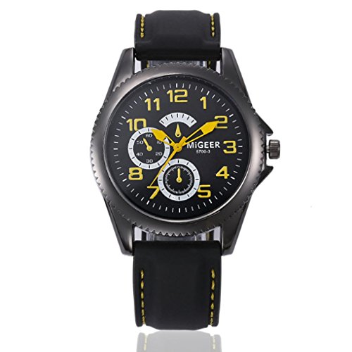 Preisvergleich Produktbild Herren Uhren 2018 Xinantime Hohe Temperaturbeständigkeit Wasserdicht Mode Silikon Sport Cool Stunden Handgelenk Analoge Armbanduhr Männer 4 Farben (Standard, Gelb)