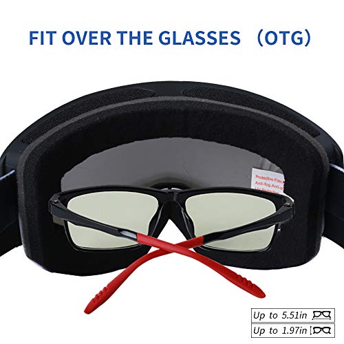 XR Ski Snowboard Goggles Anti Fog UV Protection Snow Goggles for Men Women Youth(Gray)