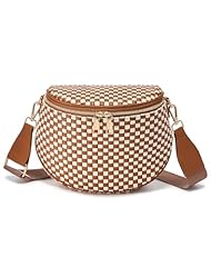 Woven Bum Bag - Brown White