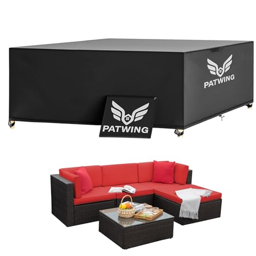 PATWING Funda Muebles Exterior Impermeable,600D Oxford Funda Mesa Jardin Impermeable,Resistente Al Viento Los Rayos Anti-UV Antipolvo Funda Protectora Muebles Jardin(200*160*70cm)