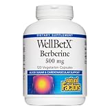 Natural Factors WellBetX Berberine - Daily Supplement Supports Metabolic Health - Formula Supports Healthy Heart - Gluten-Free & Vegan - 120 Vegetarian Capsules (120 Servings)