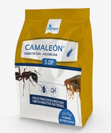 Insecticida Suelo en Polvo contra Insectos Rastreros. 1KG Efecto de Choque. Exterior e Interior. Hormigas, cucarachas, pulgas, chinches, garrapatas.