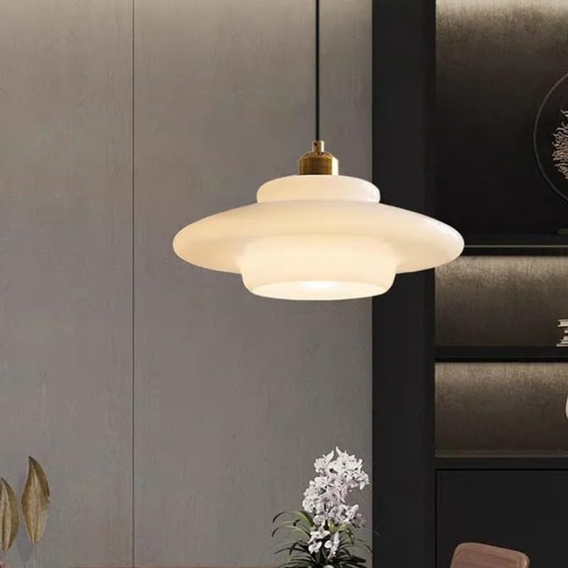 Lampe suspendue en verre design nordique moderne crème luminaire salon cuisine salle à manger
