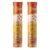 Vitamin D Effervescent 1000IU Orange Flavour 20 Tablets per Tube (2 Pack, Orange) - Image 1