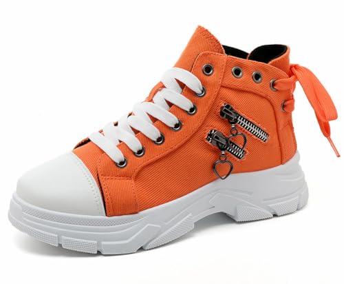 VAXAV Women's Lightweight High Top Platform Canvas Sneakers Breathable Walking Shoes