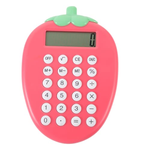 Calcolatrice Solare Portatile Cartoon Compatta e Resistente per Studenti e Ufficio Tascabile per Operazioni Base fragola