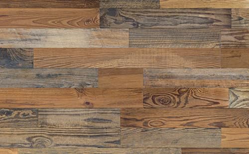 Luxdecor Real Reclaimed Wood Planks for Wall-10 Pieces Easy Nail-Up