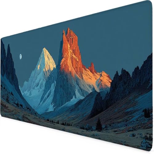 Tapis de souris XXL montagne 1000x500mm grand sous-main lune pour bureau et PC