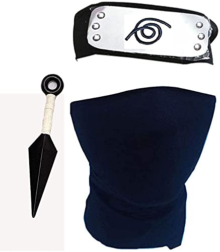 Cosplay Headband Mask, Village Leaf Metal Plated Headband Cosplay Mask Veil Halloween Toys (Blue)