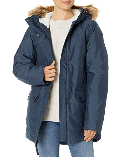 Helly Hansen Women's Rana Hooded Insulated Parka Jacket with Removable Faux Fur Trim, 597 Navy, Large