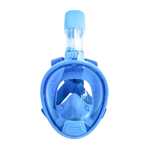 Snorkeling enfants avec le masque de plongée intégral bleu Freebreath ajustable en polycarbonate