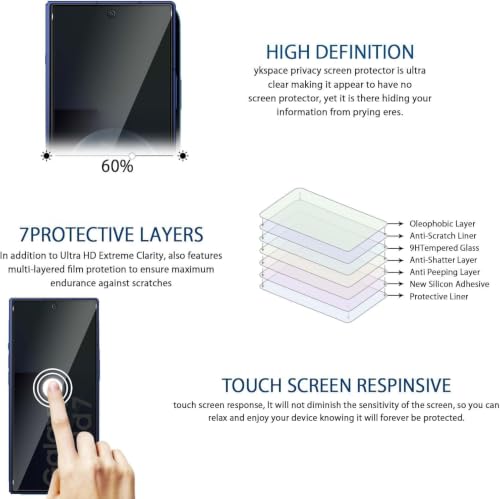 Image of vizer Privacy Screen Protector Tempered Glass for Samsung Galaxy Z Fold 7 Front Display (1 Pack) | Anti-Spy Screen Guard | HD Clear | Anti-Scratch | Bubble-Free Installation | Case Friendly