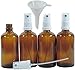Viva Haushaltswaren - 4 x Apotheker-Sprühflasche 100 ml aus Braunglas, kleine Glasflaschen mit Zerstäubereffekt - Made in Germany & BPA frei (inkl. einem Trichter Ø 5 cm)