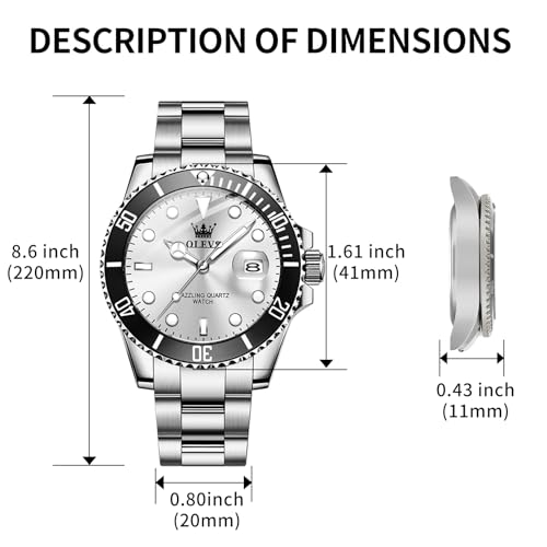 Image of OLEVS Luxury Watches for Men Big Stainless Steel Waterproof Quartz Analog