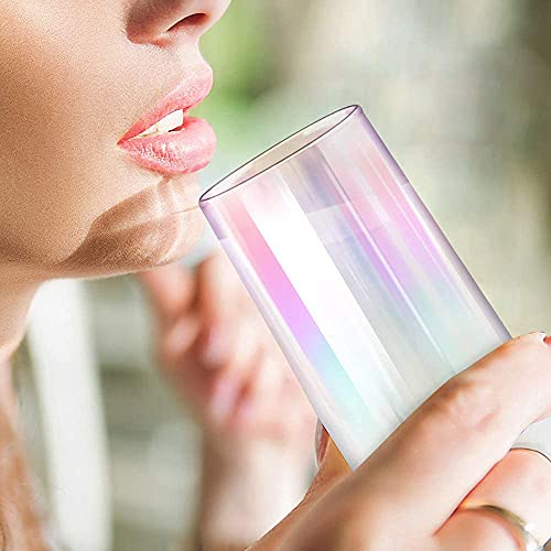 Gutsdoor Radiance White Pearl Luster Stemless Champagne Flutes Glasses Set Of 4 (10 Ounce) Elegant All-Purpose Wine Drinking Glassware Beverage Cups For Water, Juice, Beer, Whiskey & Bar Decor #TOP3