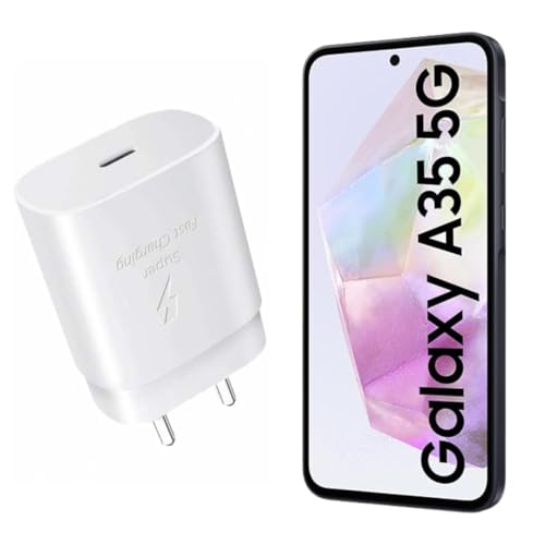 Image of Original 25Watt Adapter Compatible with Samsung M33 5G (White) 25Watt-F117 with 3 Months Warranty