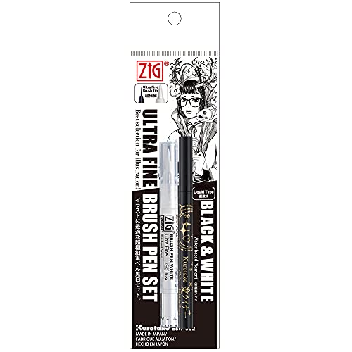Stylos illustration Kuretake Zig lot de 2 pour manga et calligraphie