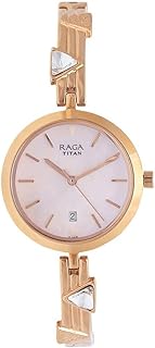 ساعة للنساء بحركة كوارتز وعرض انالوج وسوار معدني روز جولد من تيتان - NQ2606WM04/NM2606WM04 / NL2606WM04