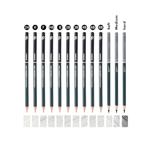 Image of PLUSPOINT 19 Piece Pencil Sketching & Drawing Art Set for Artists, Professional Graphite Pencil Kit with Blending Tools, Erasers, Sharpener & Metal Tin Box