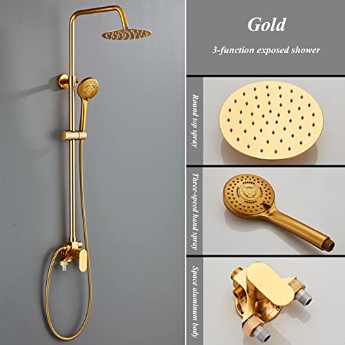 Ensemble de douche mural noir avec pommeau 20 cm et douchette - 3